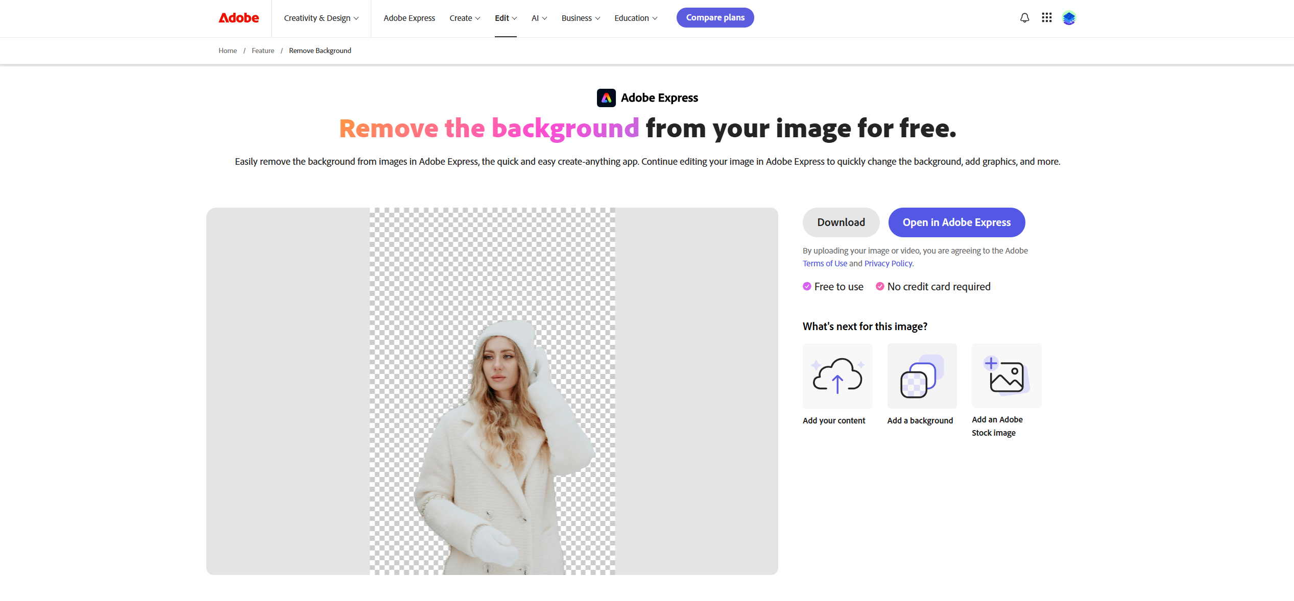 Cut background out of the photo with Adobe