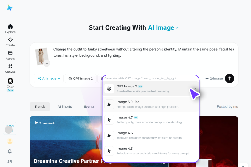Choose the model and customize style settings