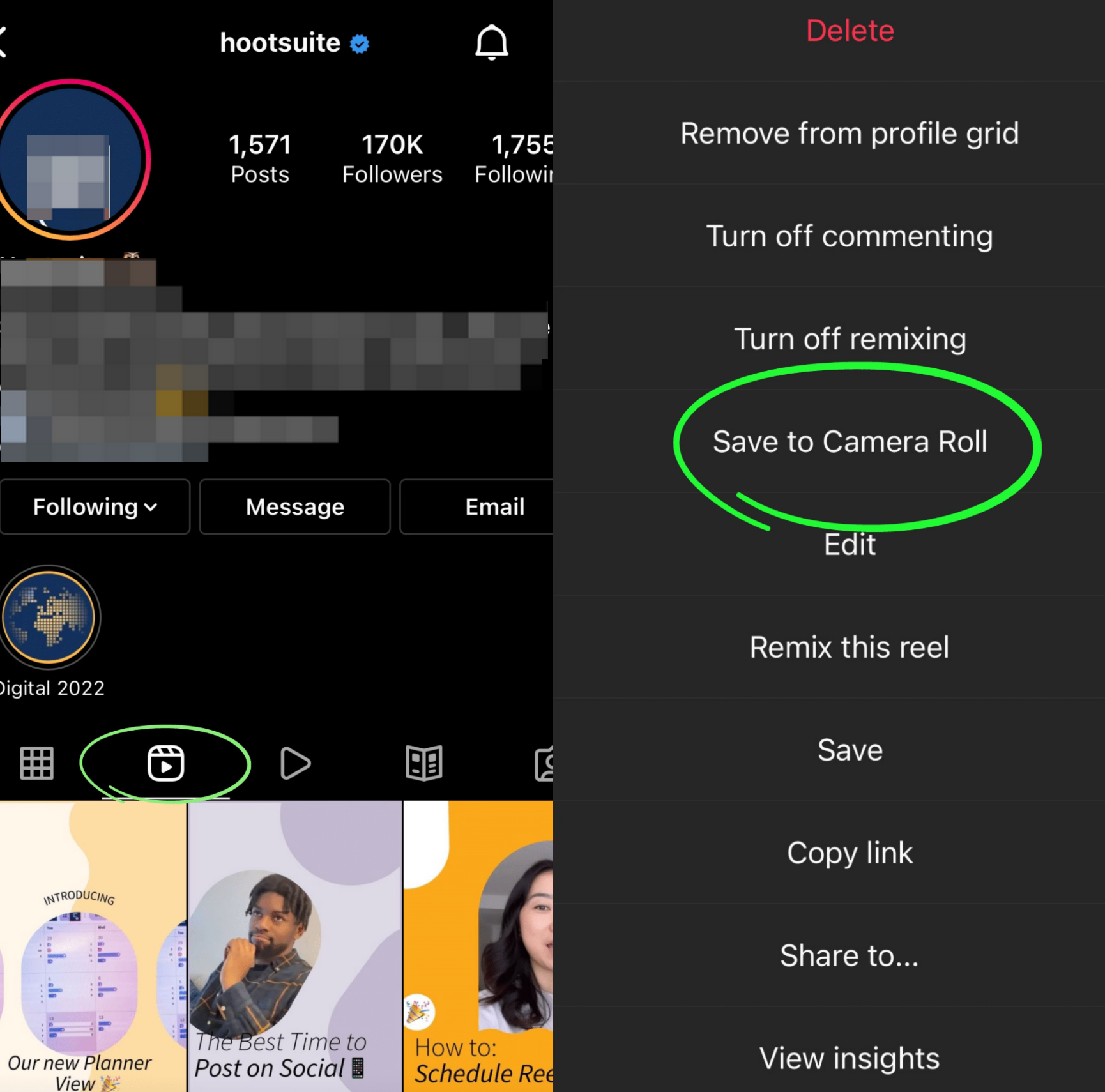 Az Instagram rövid videók letöltéséhez szükséges felület
