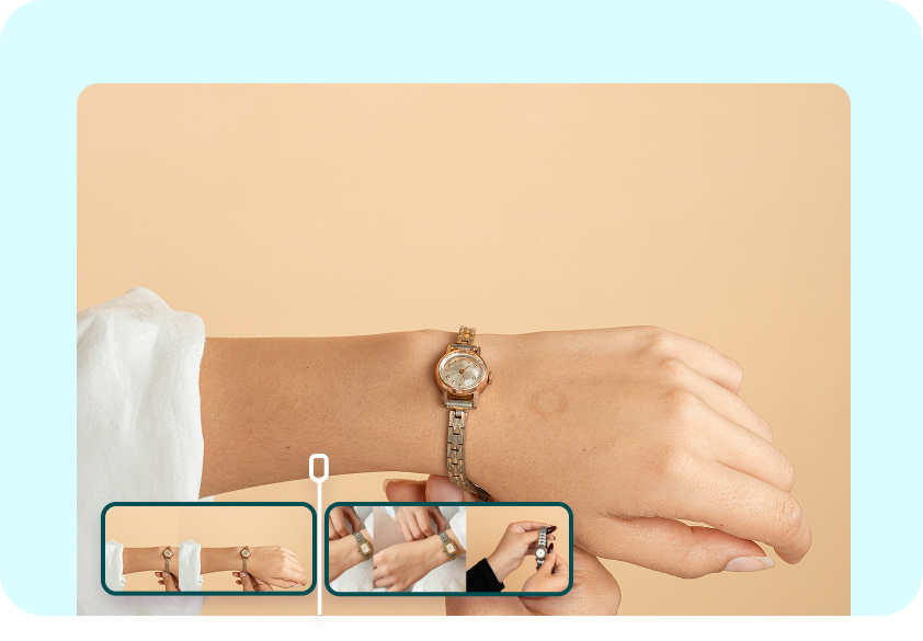 Splitting product demo videos using CapCut.
