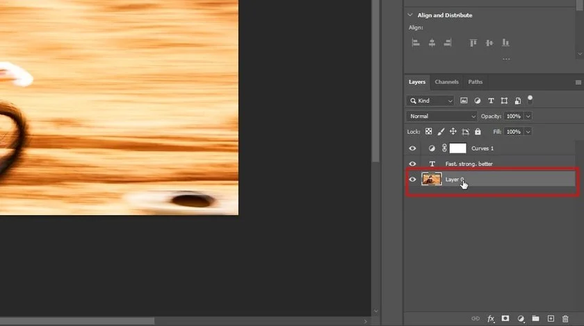 Select the image layer in Photoshop