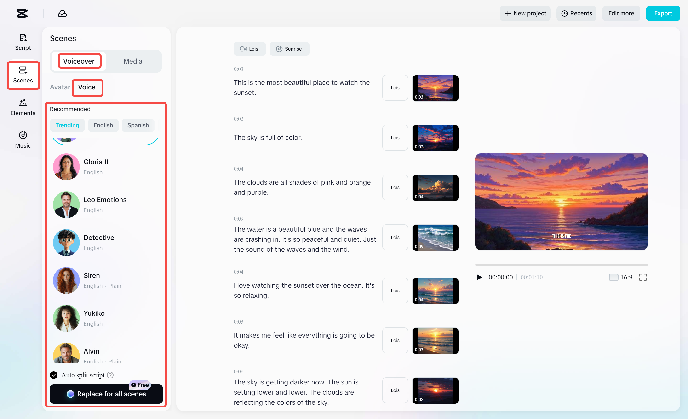 Add voiceover with CapCut's AI video maker
