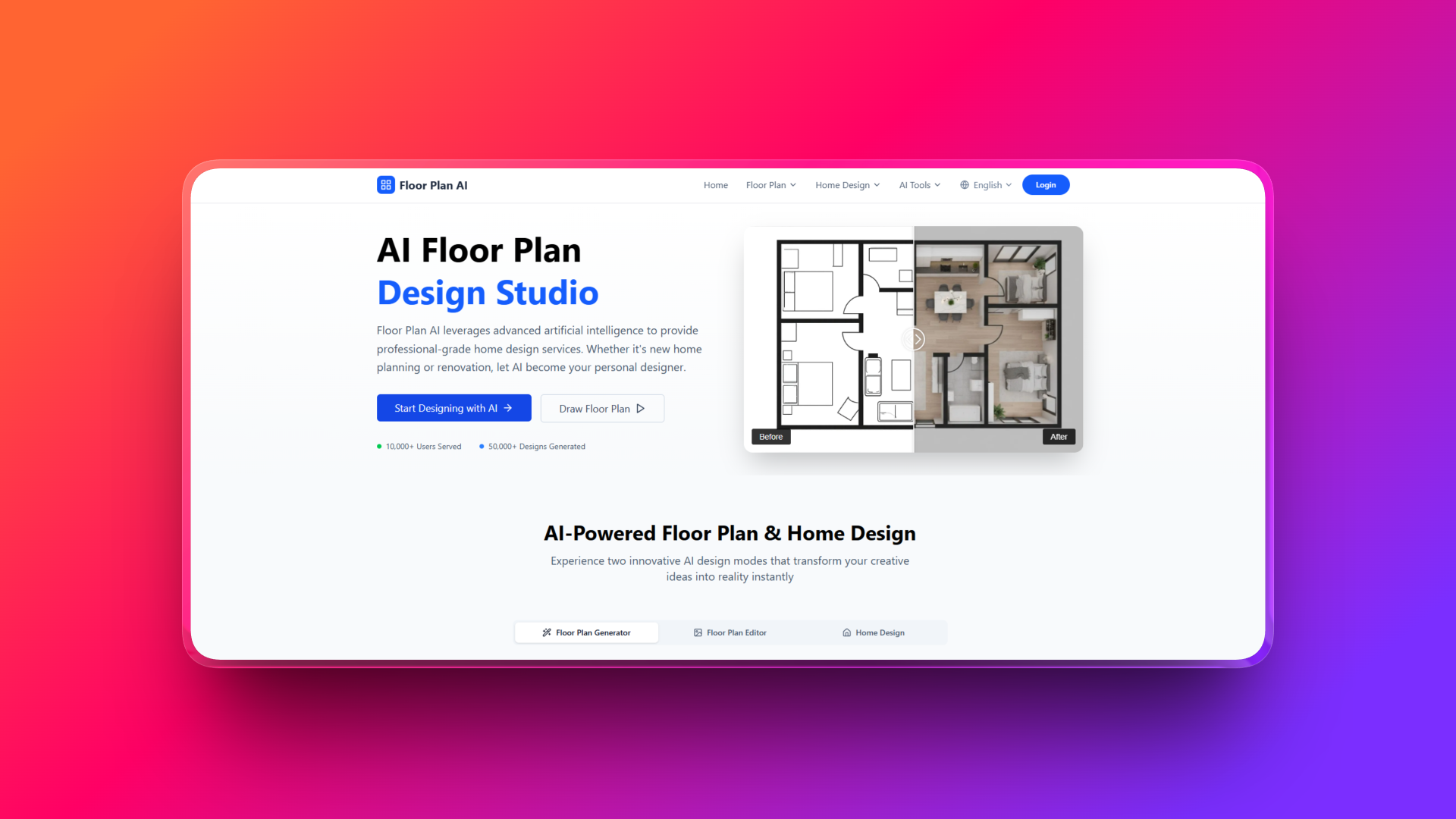 AI floor plan generator by Floor-plan.ai