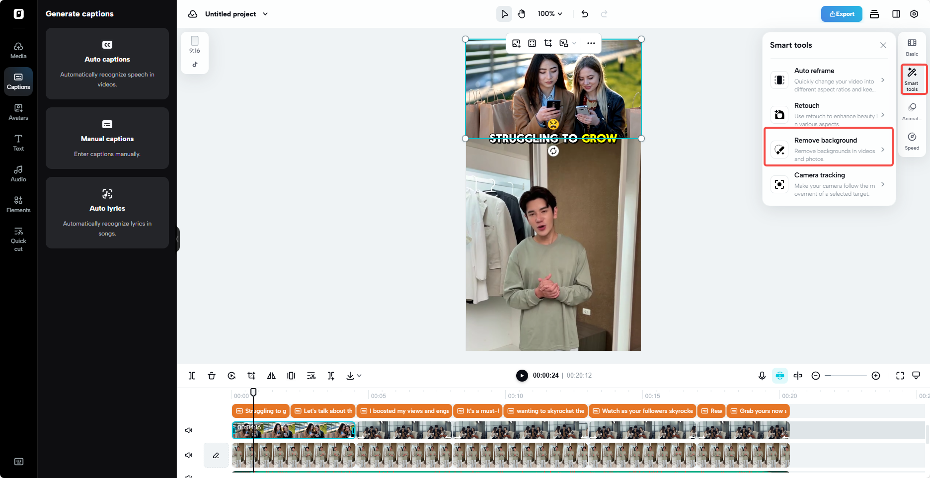 Crie um fundo adequado