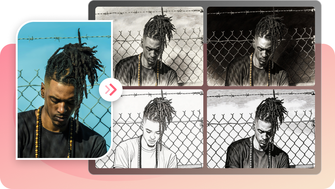 Convert photo to drawing with AI