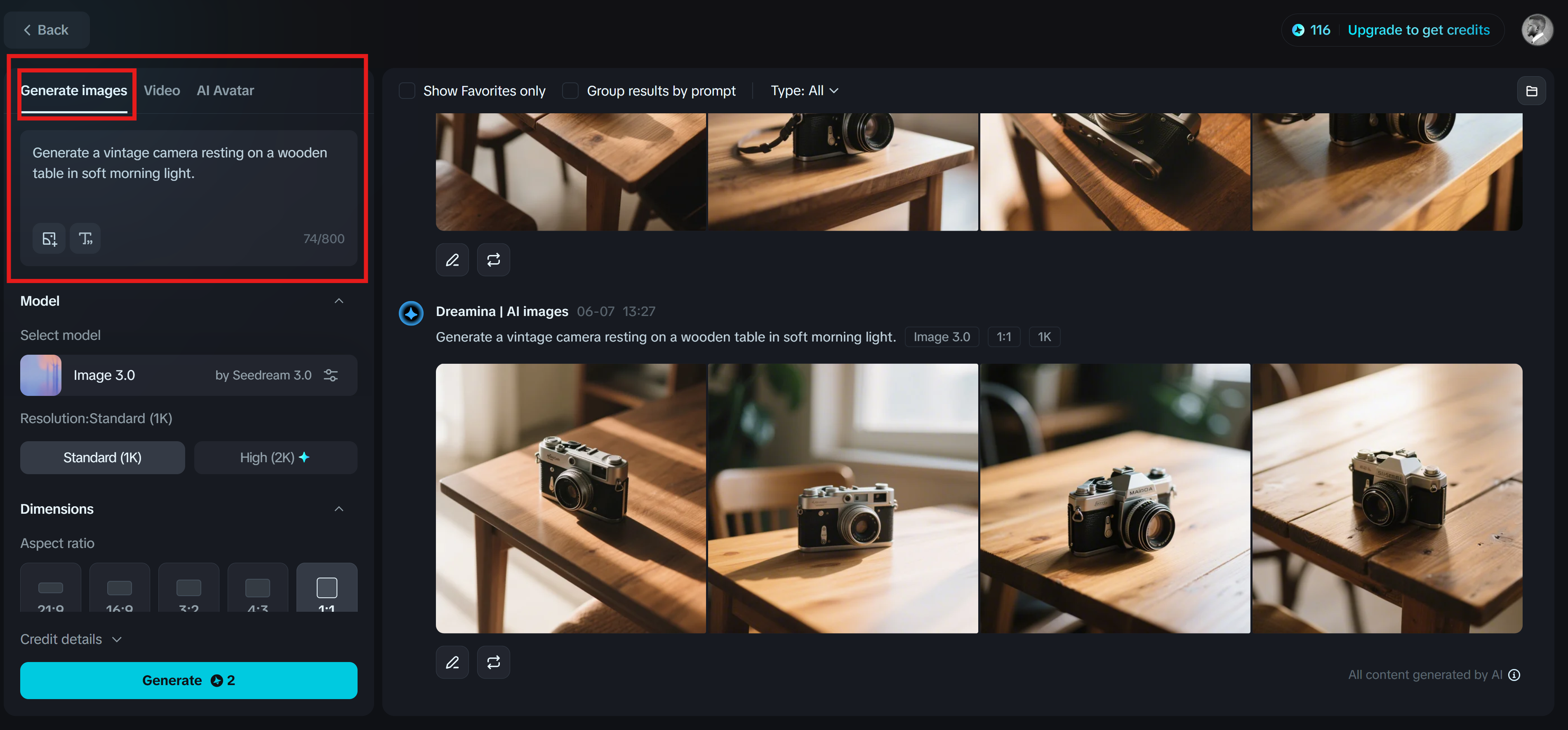 Dreamina AI: Prompt to image