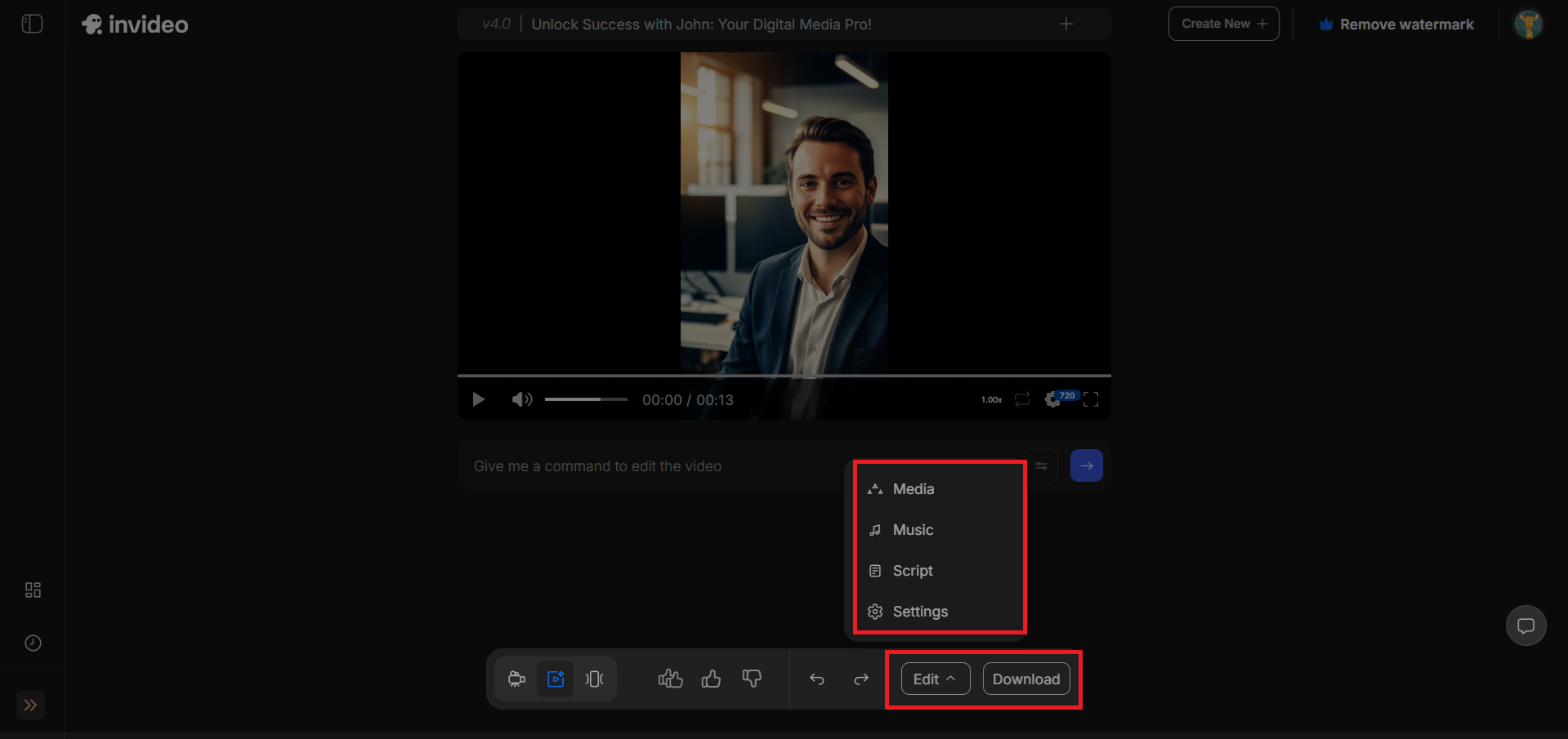 Edit and download