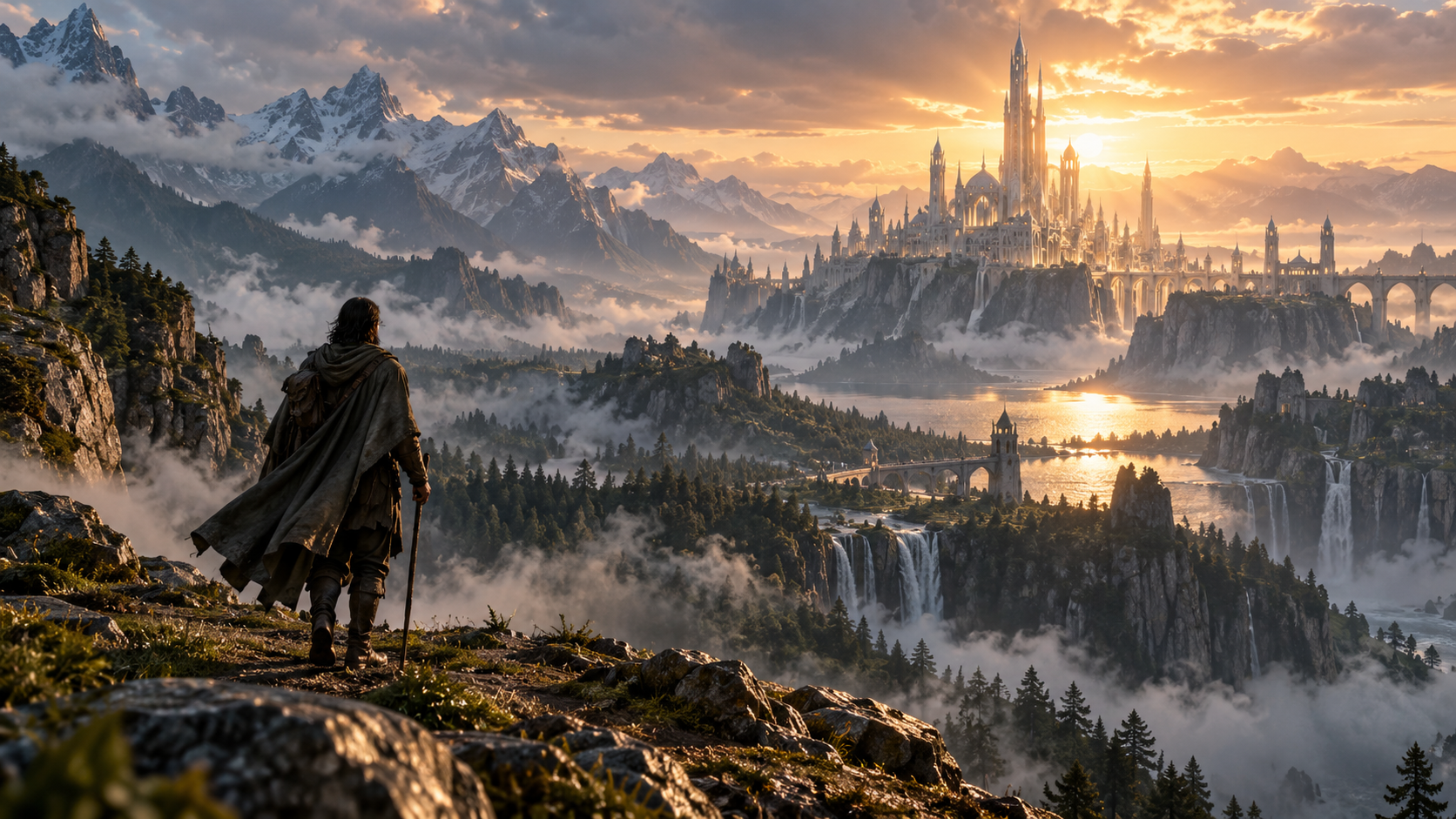 AI film maker: Fantasy Valley Establishing Shot