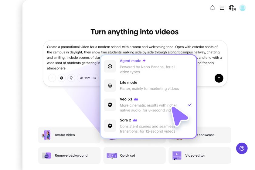 Customize your school promo video