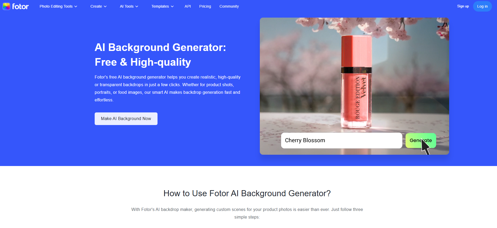 Fotor's background generator
