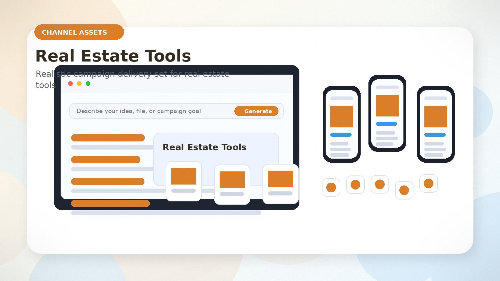 Real Estate Tools realistic channel assets visual for real estate tools