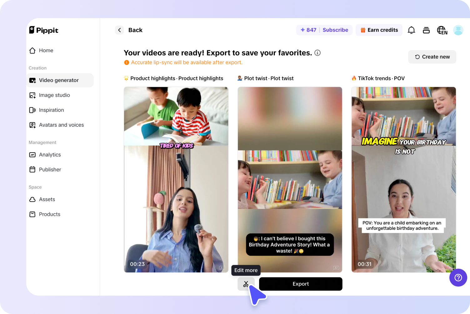 Create AI-generated stories