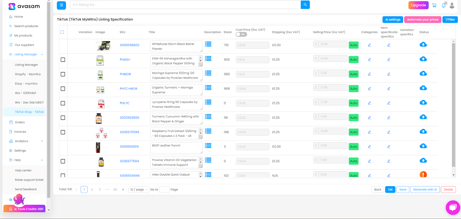 Avasam - dropshipping suppliers for TikTok shop