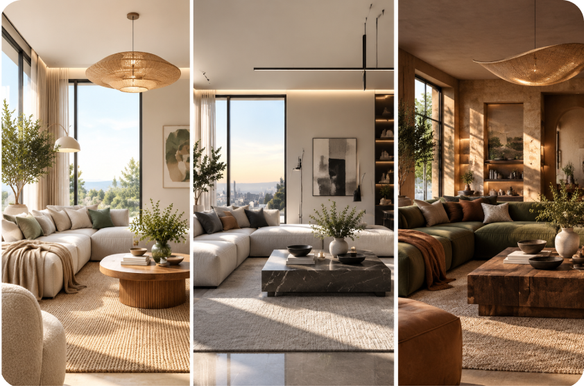 Create designs for different spaces