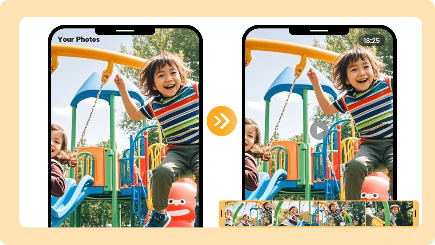 hur man gör en video från foton iPhone