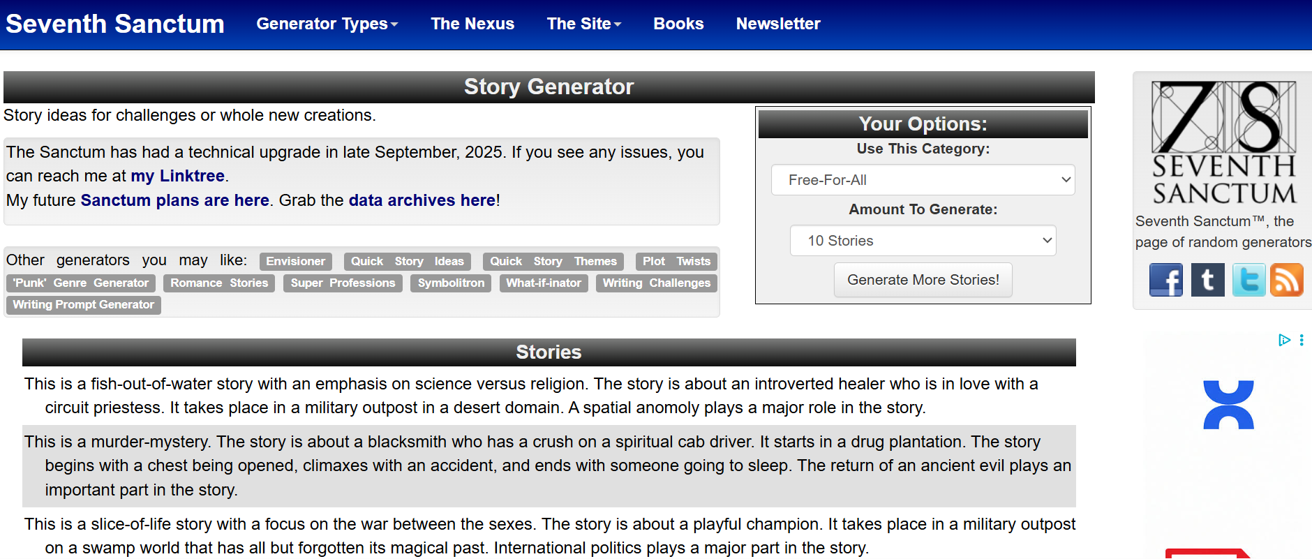 Gerador Seventh Sanctum