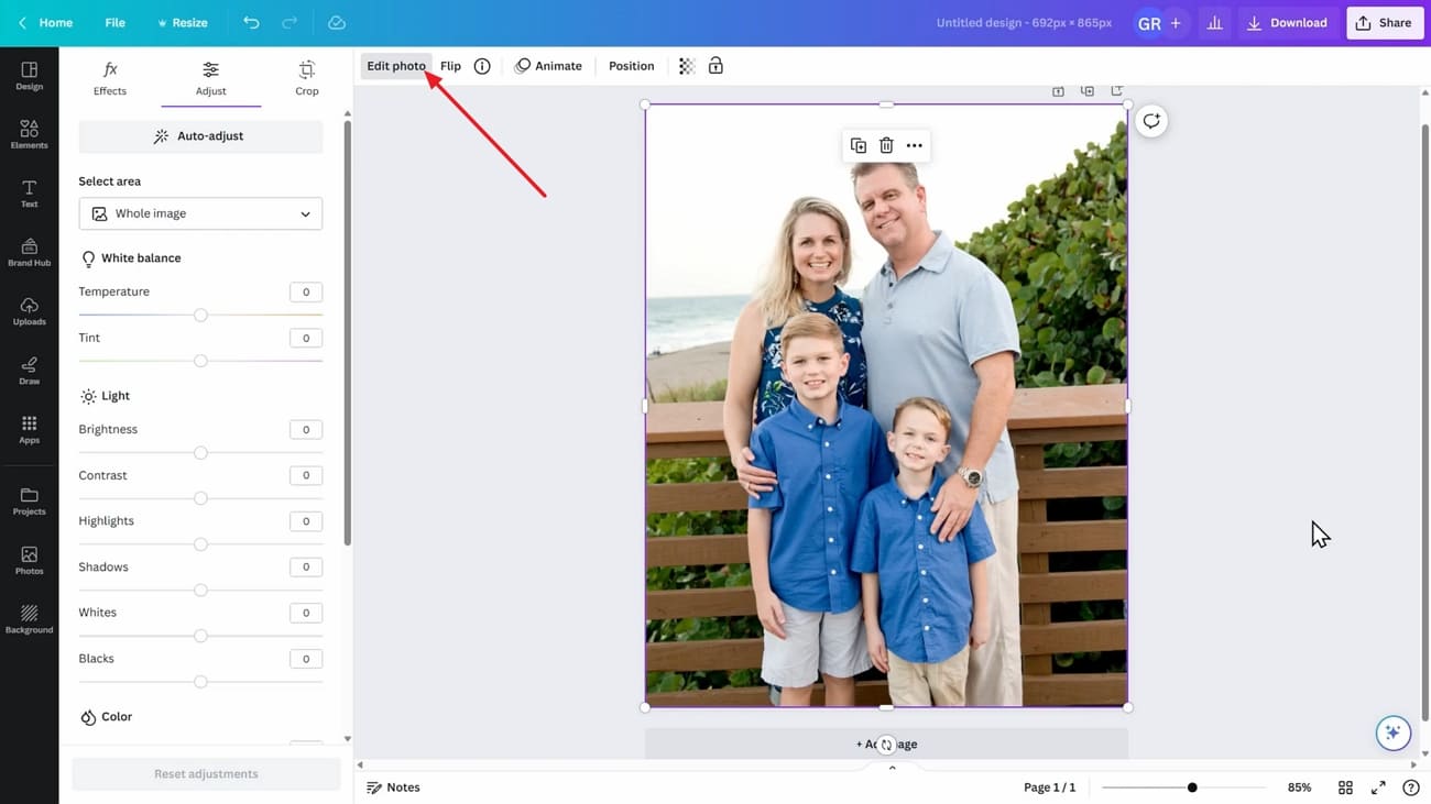 editar imagem na ferramenta Canva para desktop