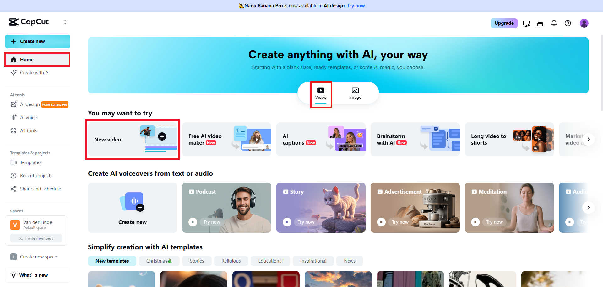 Access the new video option