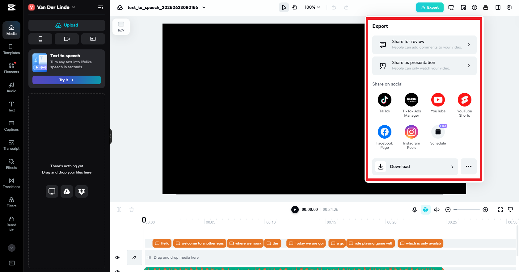 ייצוא קובץ הפודקאסט שלך