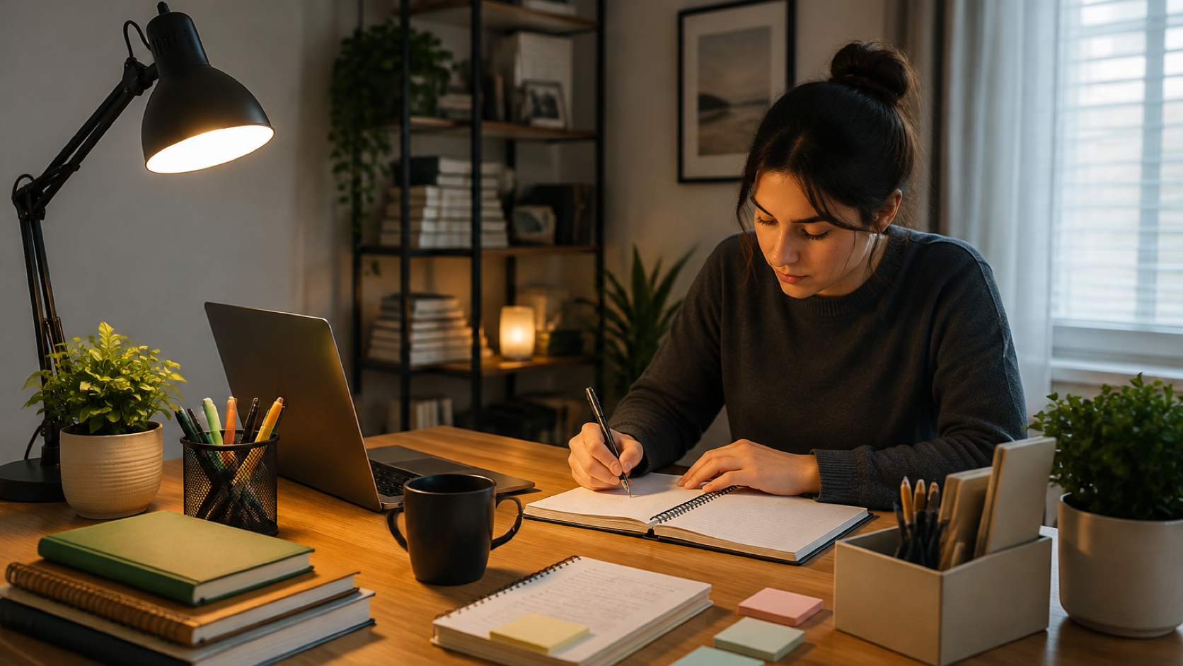 Tidy Study Desk Video hero image created for Dreamina