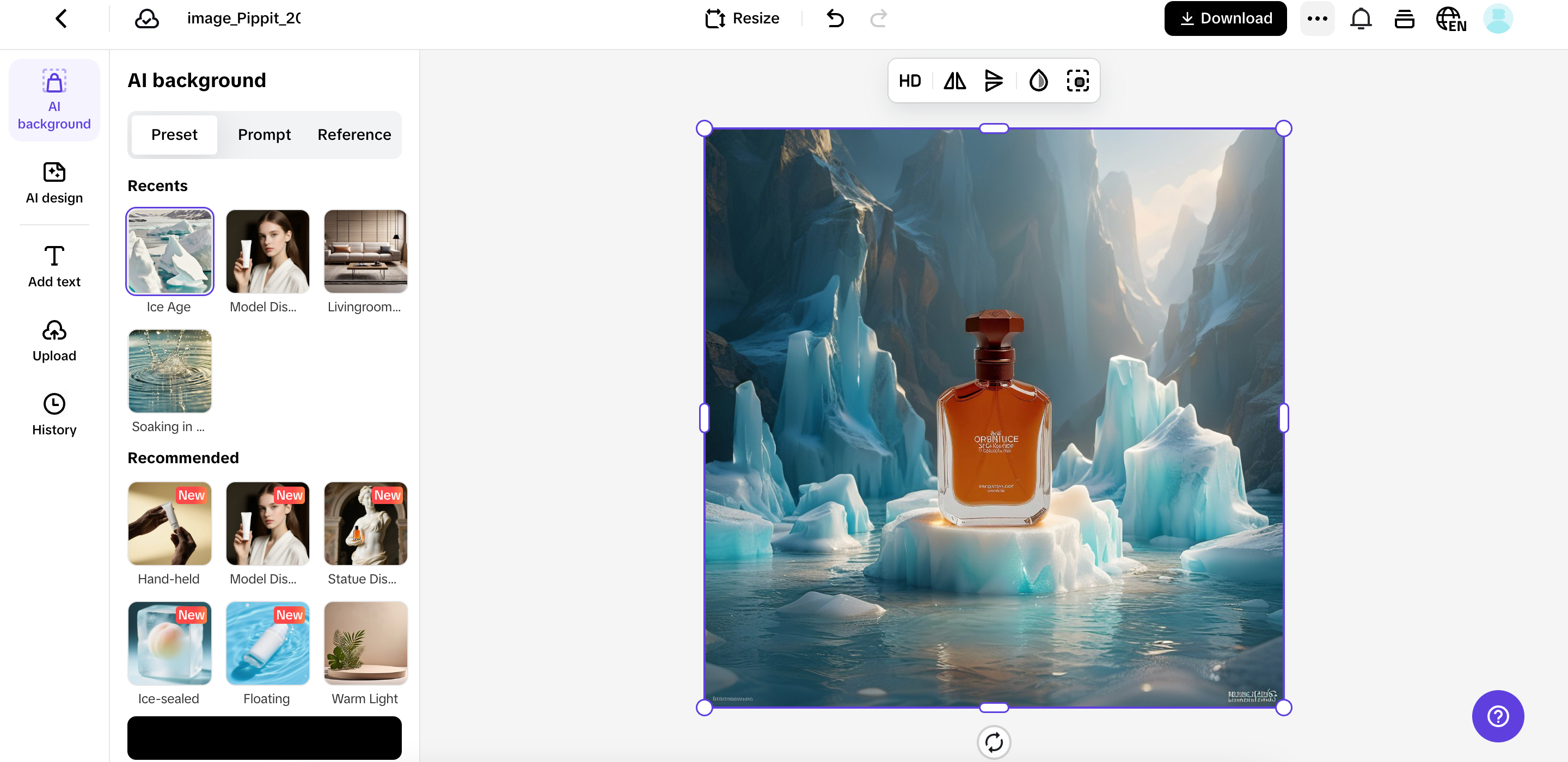 AI background removal & replacement