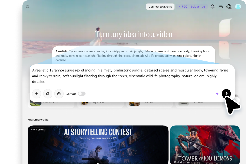 Step 1: Enter your dinosaur prompt and generate