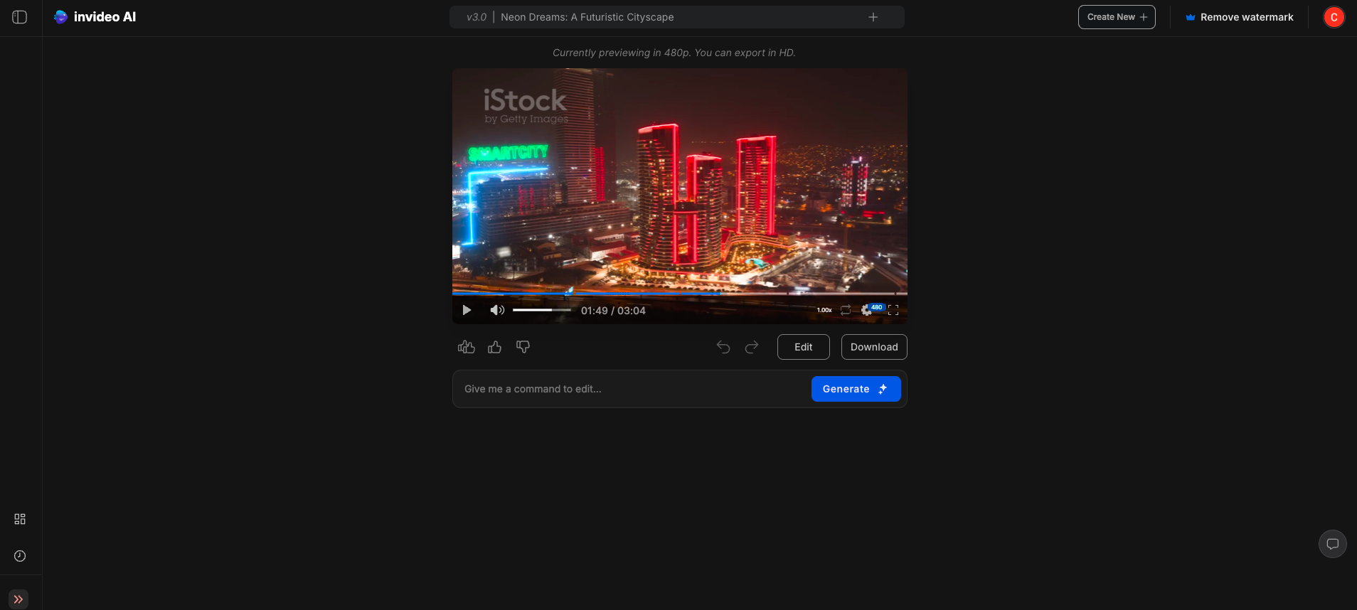 AI tool to create video from text