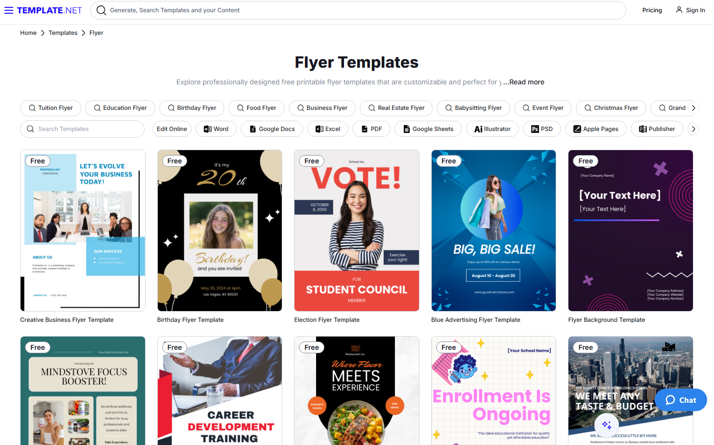 Template.net flyer templates