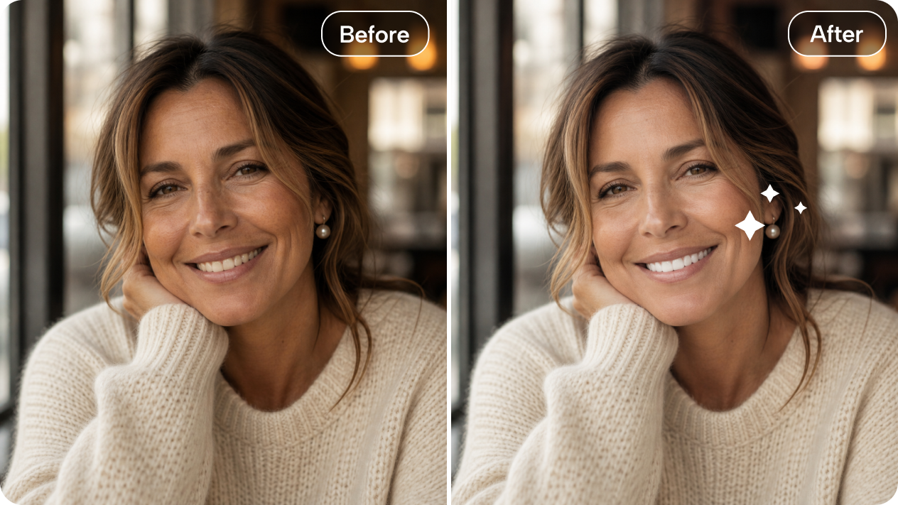 AI photo enhancer for overall face glow
