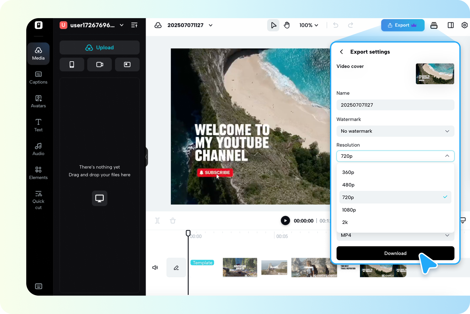 Export your video intro