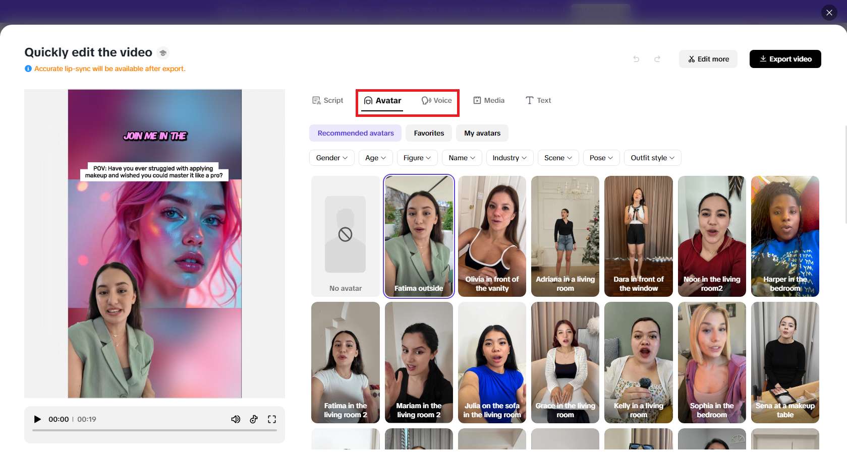 AI-generated voices & avatars