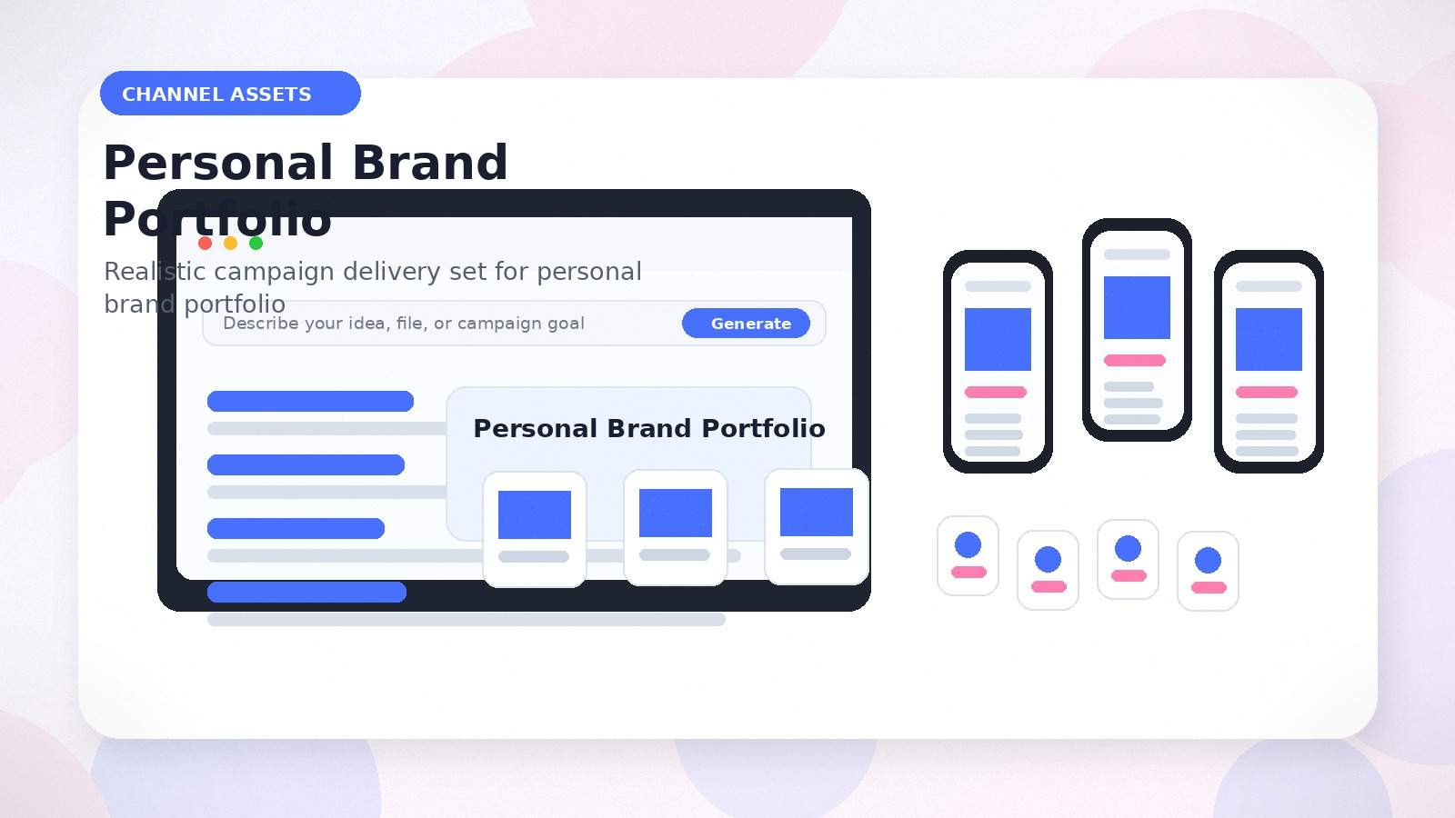 Personal Brand Portfolio realistic channel assets visual for personal brand portfolio