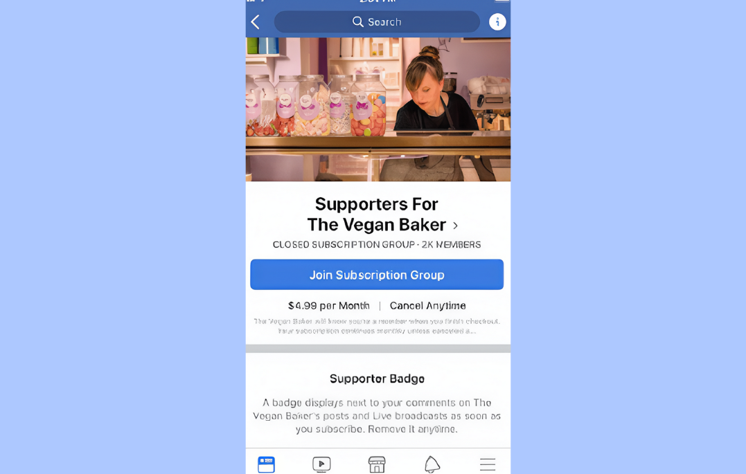 Facebook subscription model