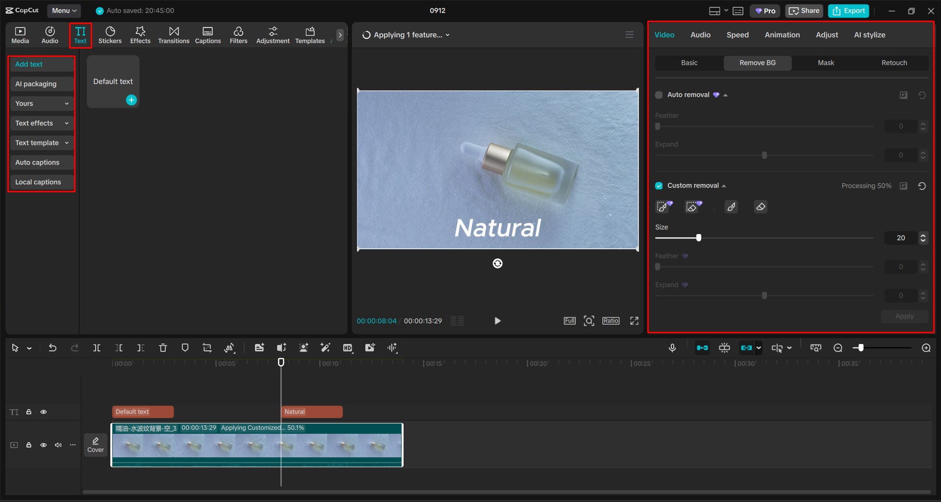 Removing background and editing the video with the CapCut desktop video editor