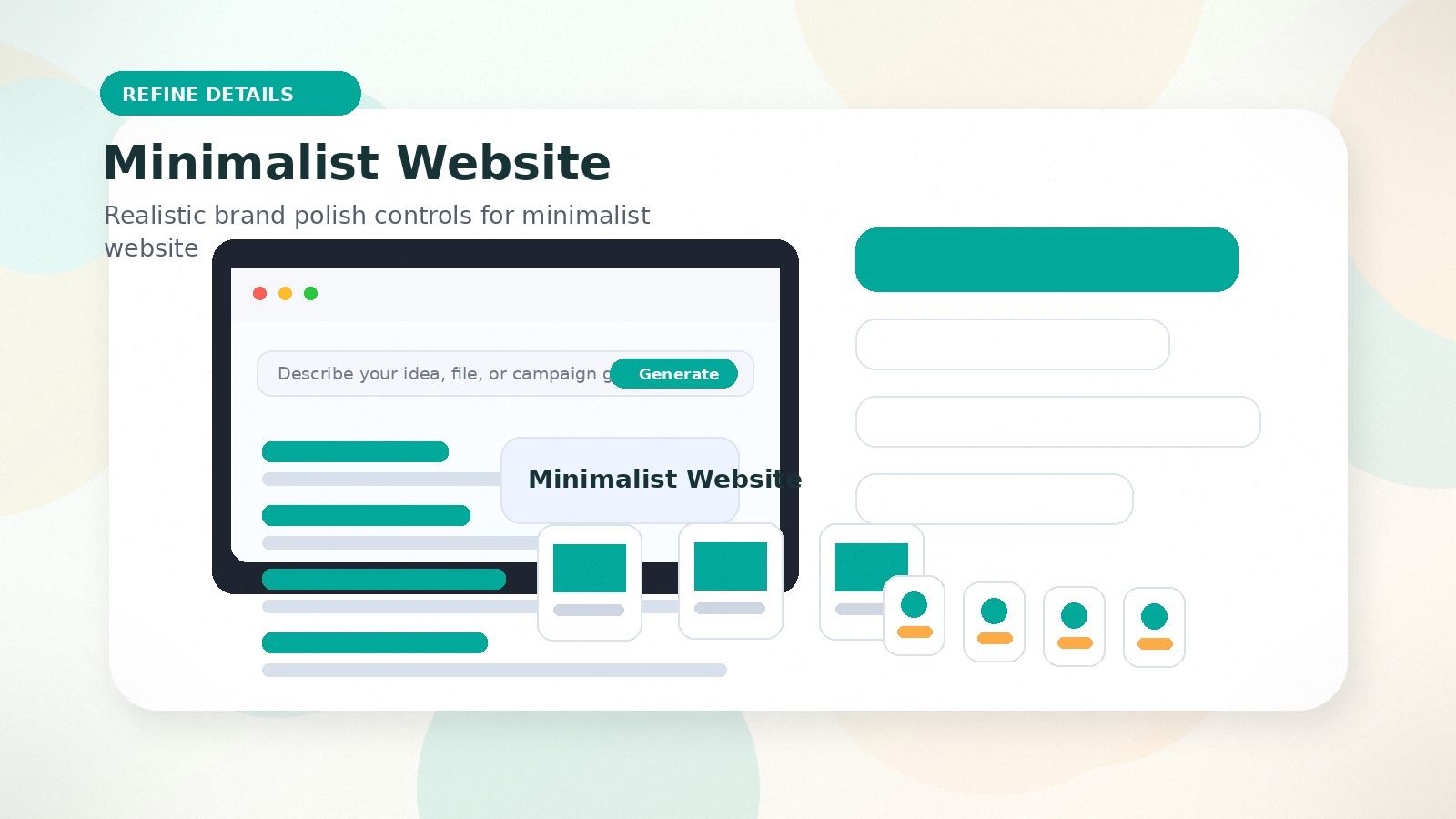 Minimalist Website realistic refine details visual for minimalist website