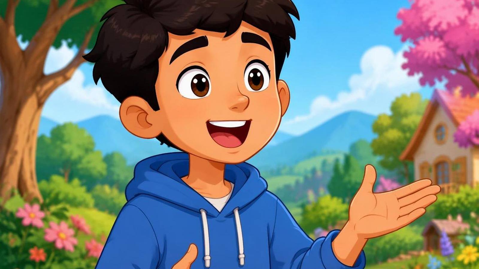make cartoon character talk AI template cover