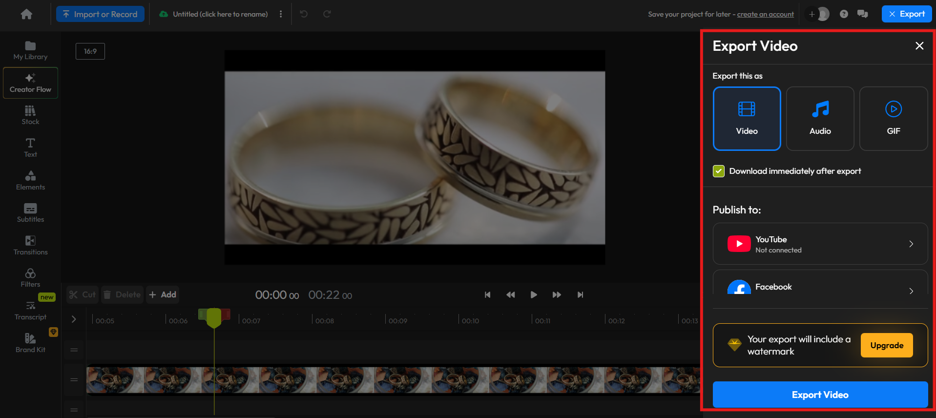 Export and share video