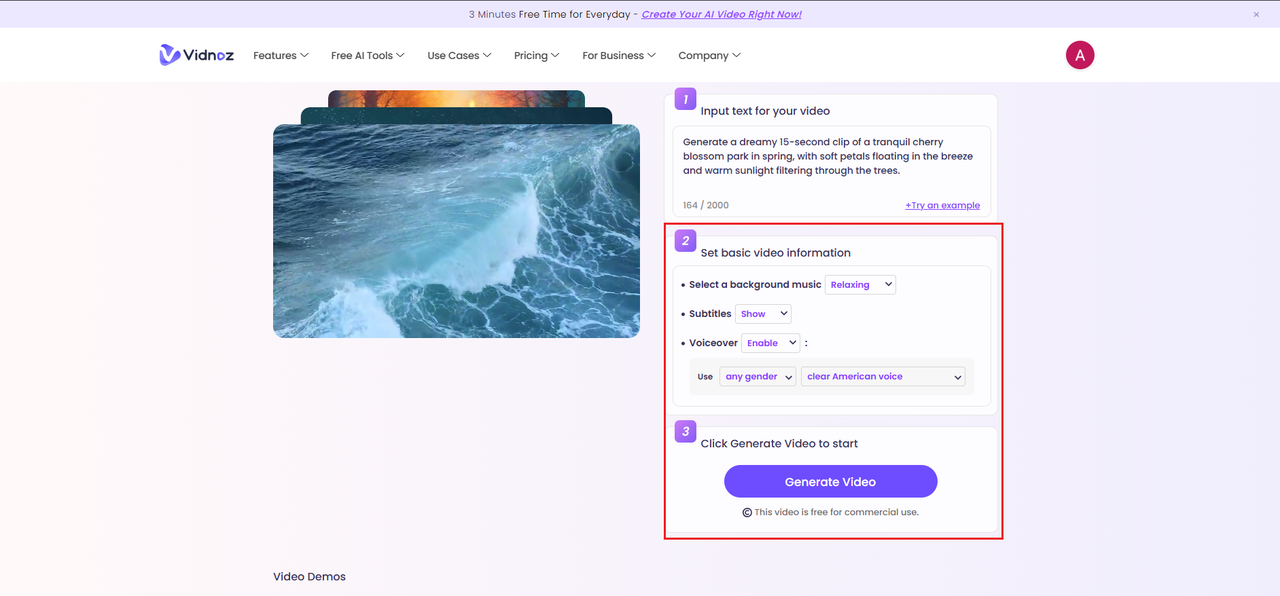 Generate your video