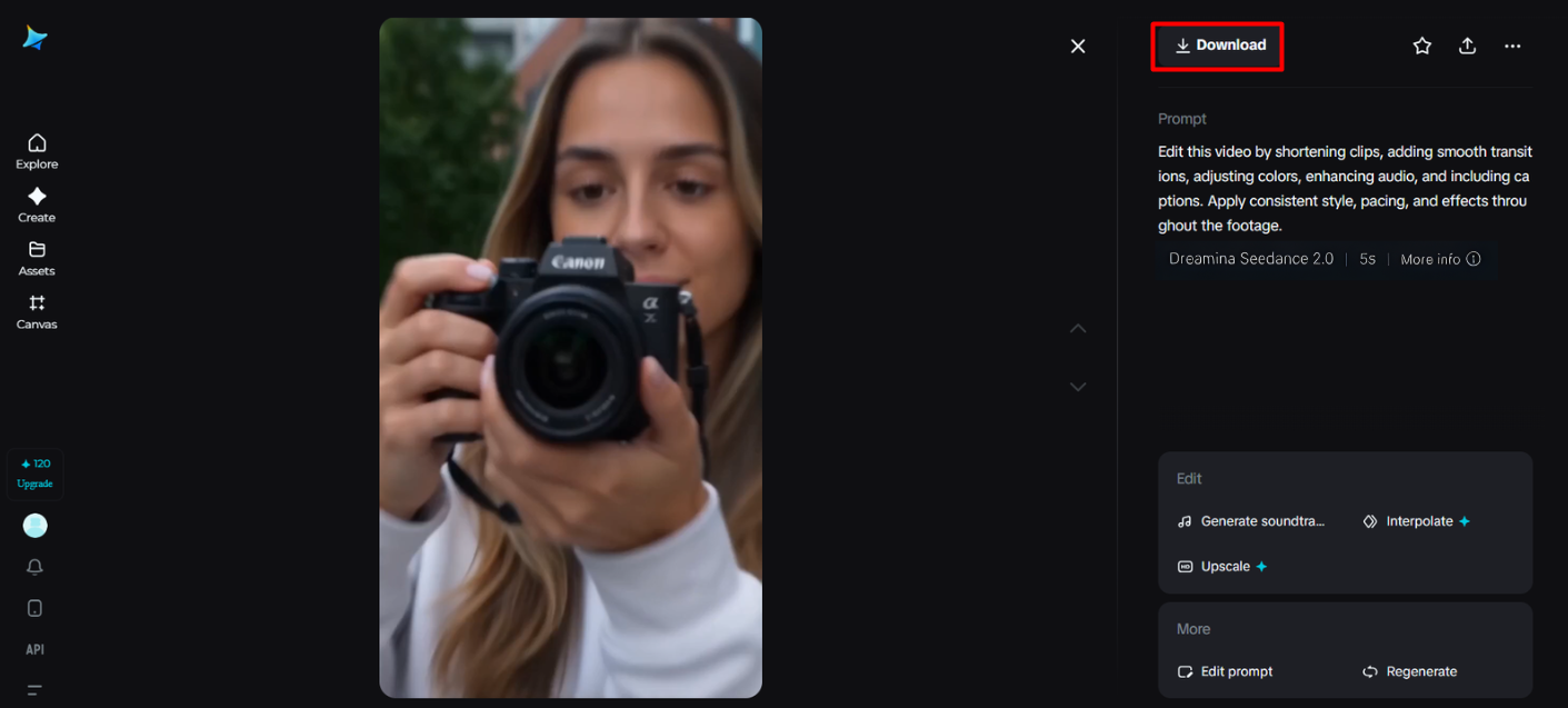 Download AI video