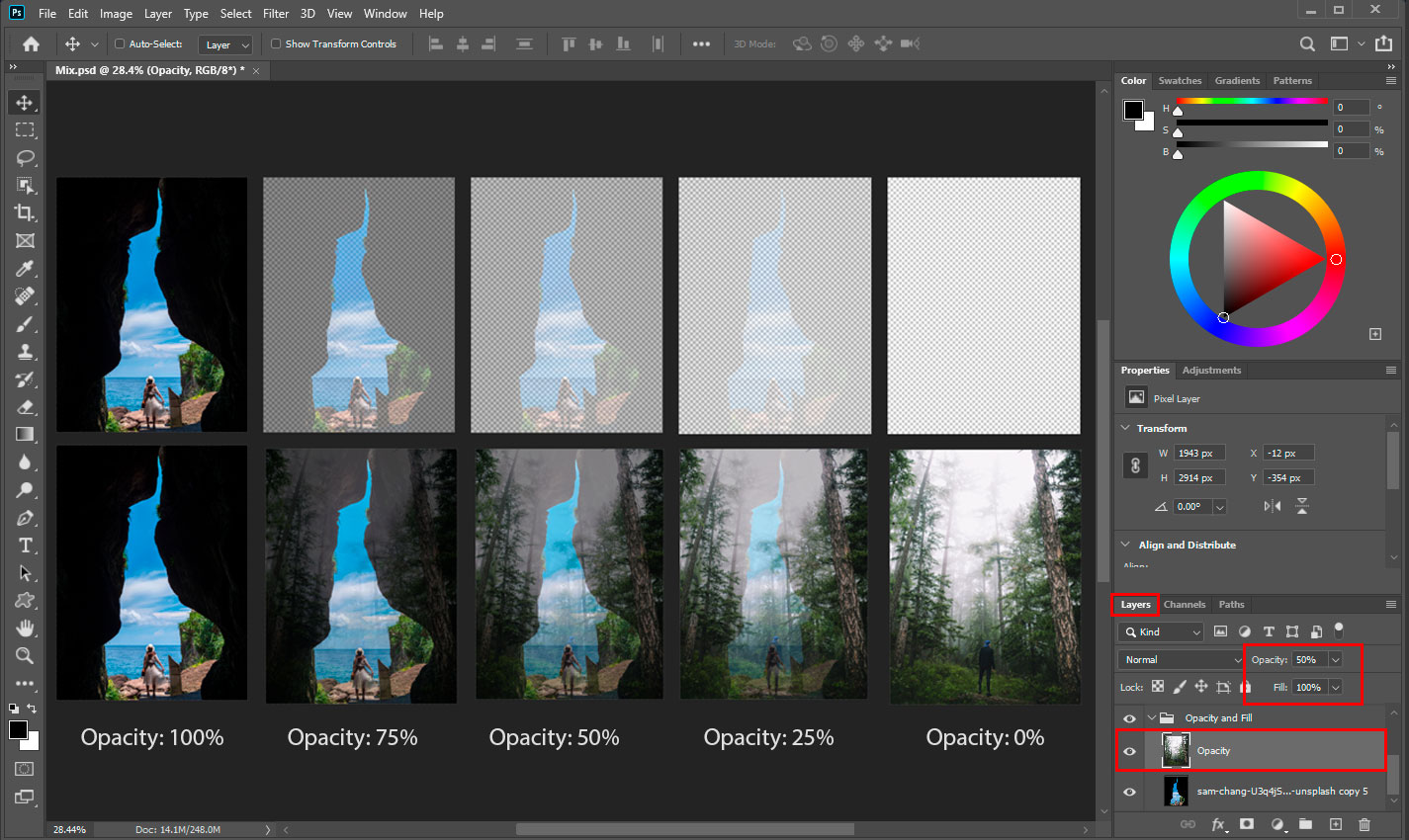 Layer stack in Photoshop