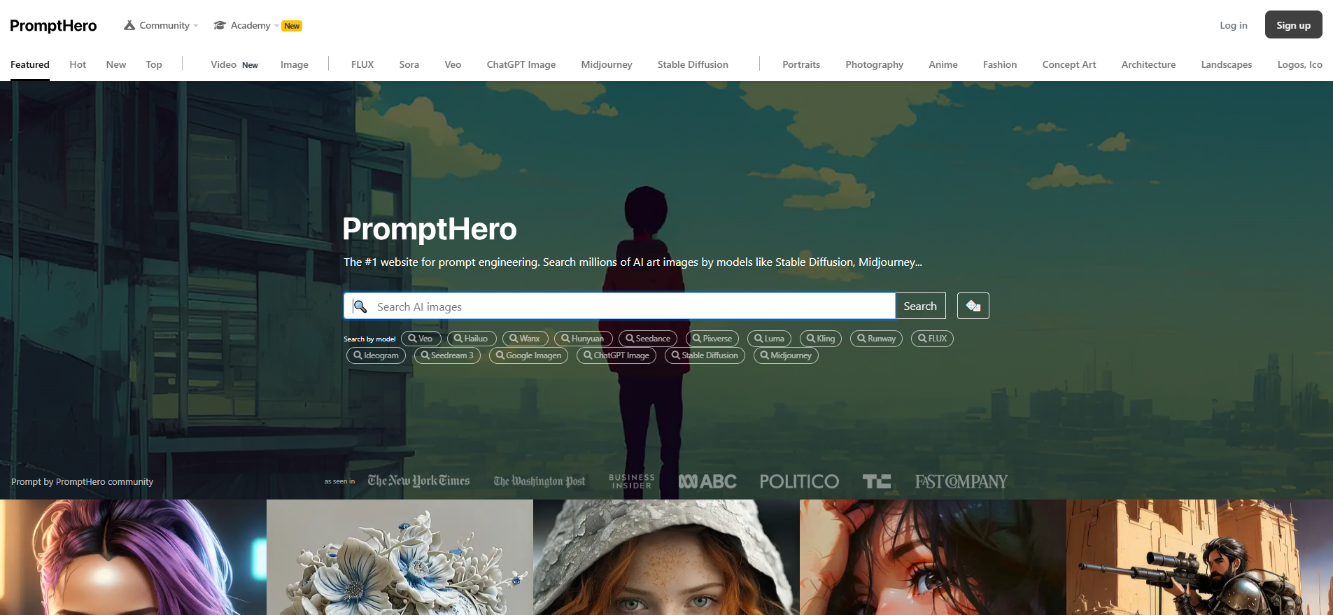 PromptHero homepage