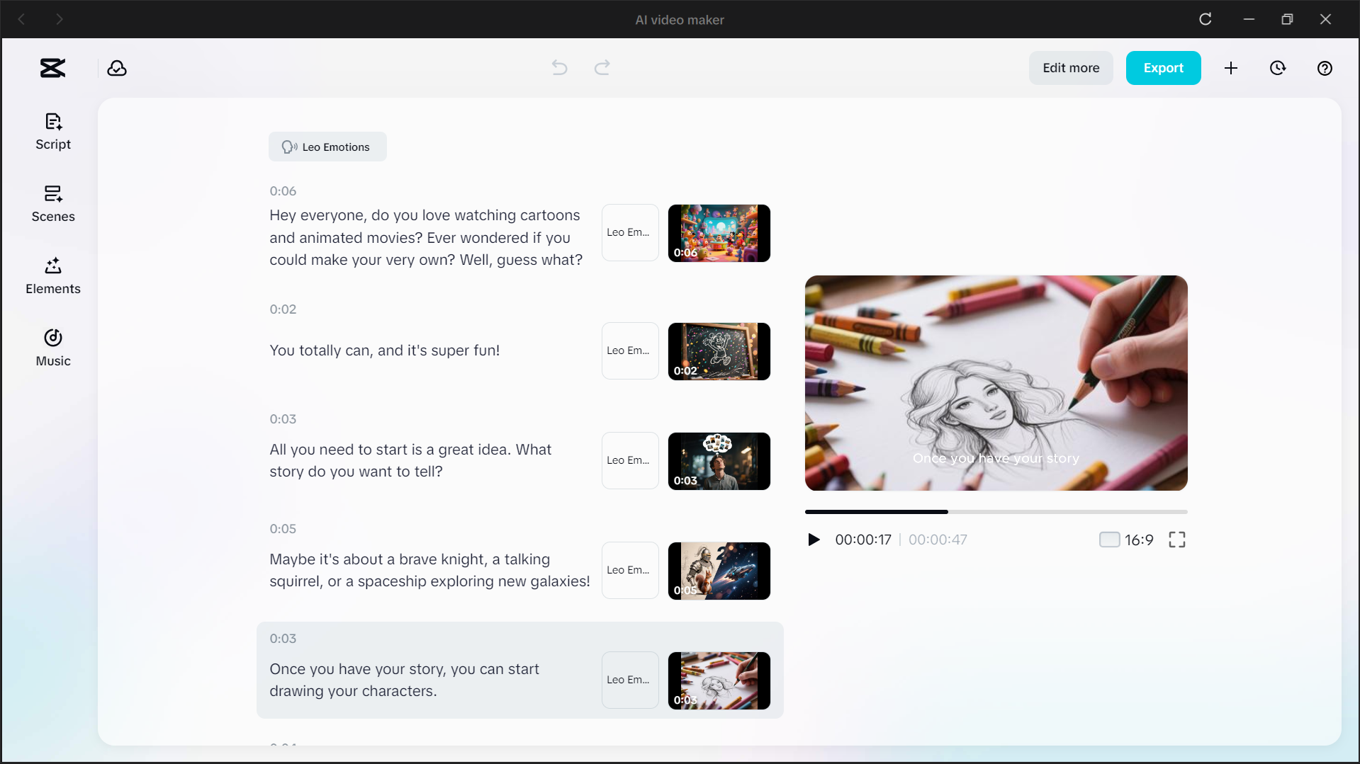 AI video maker tool in CapCut