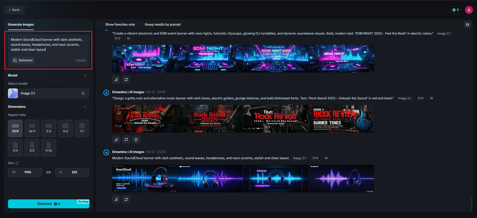 Tagalikha ng banner ng SoundCloud