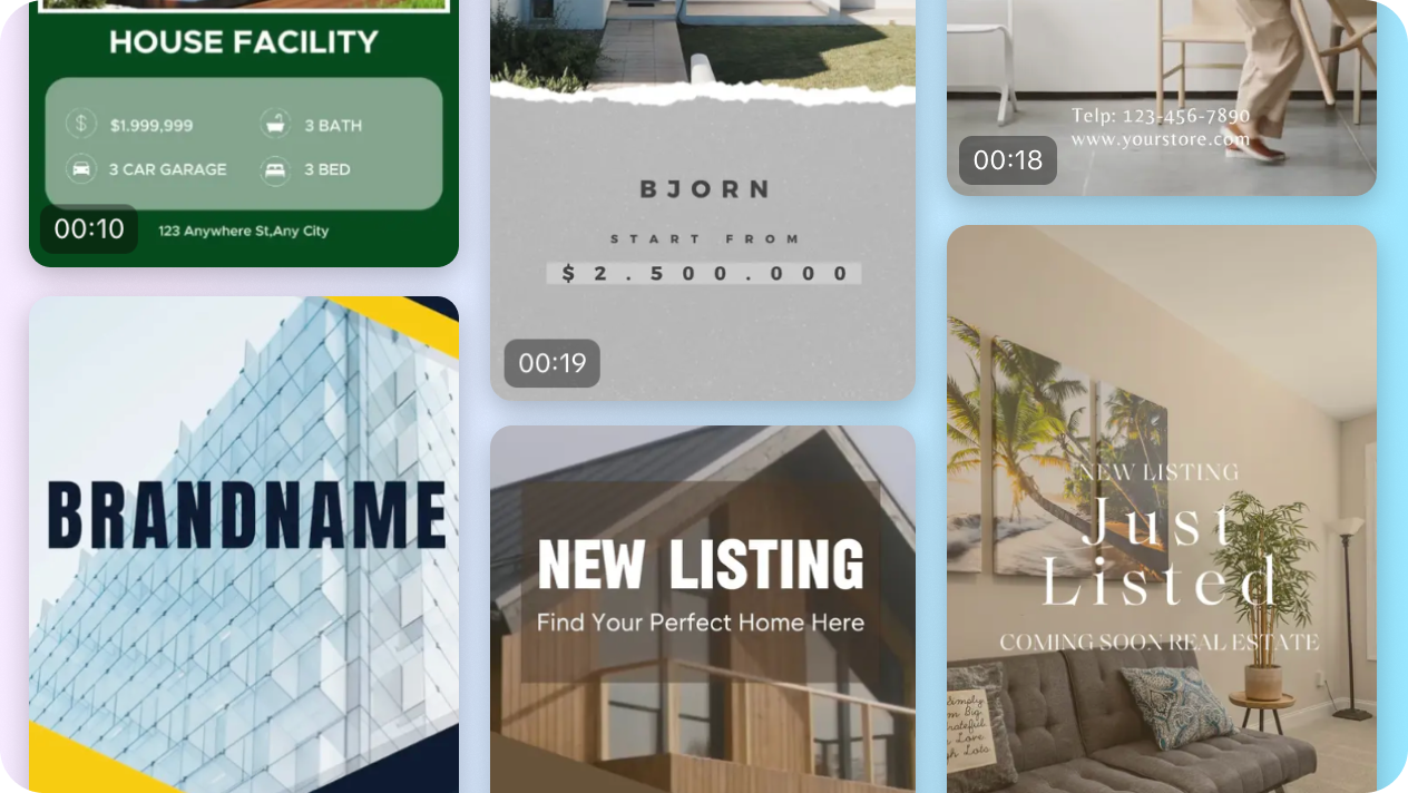 Custom creation with real estate video templates