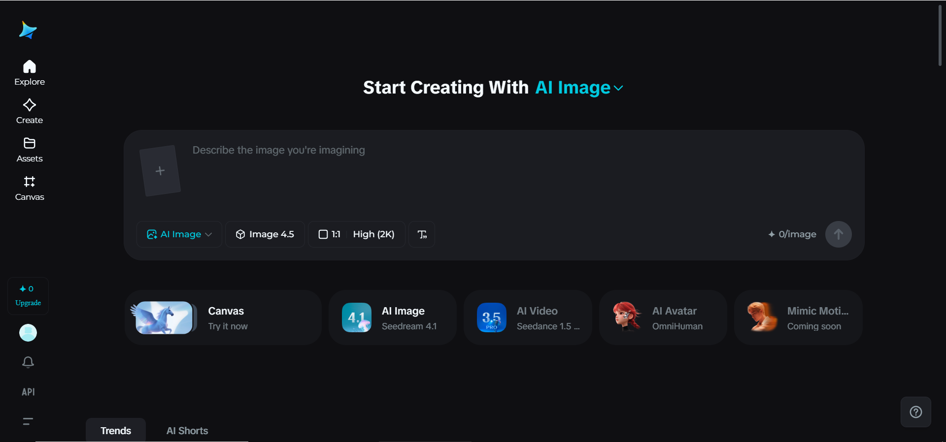 Pagina principală Dreamina
