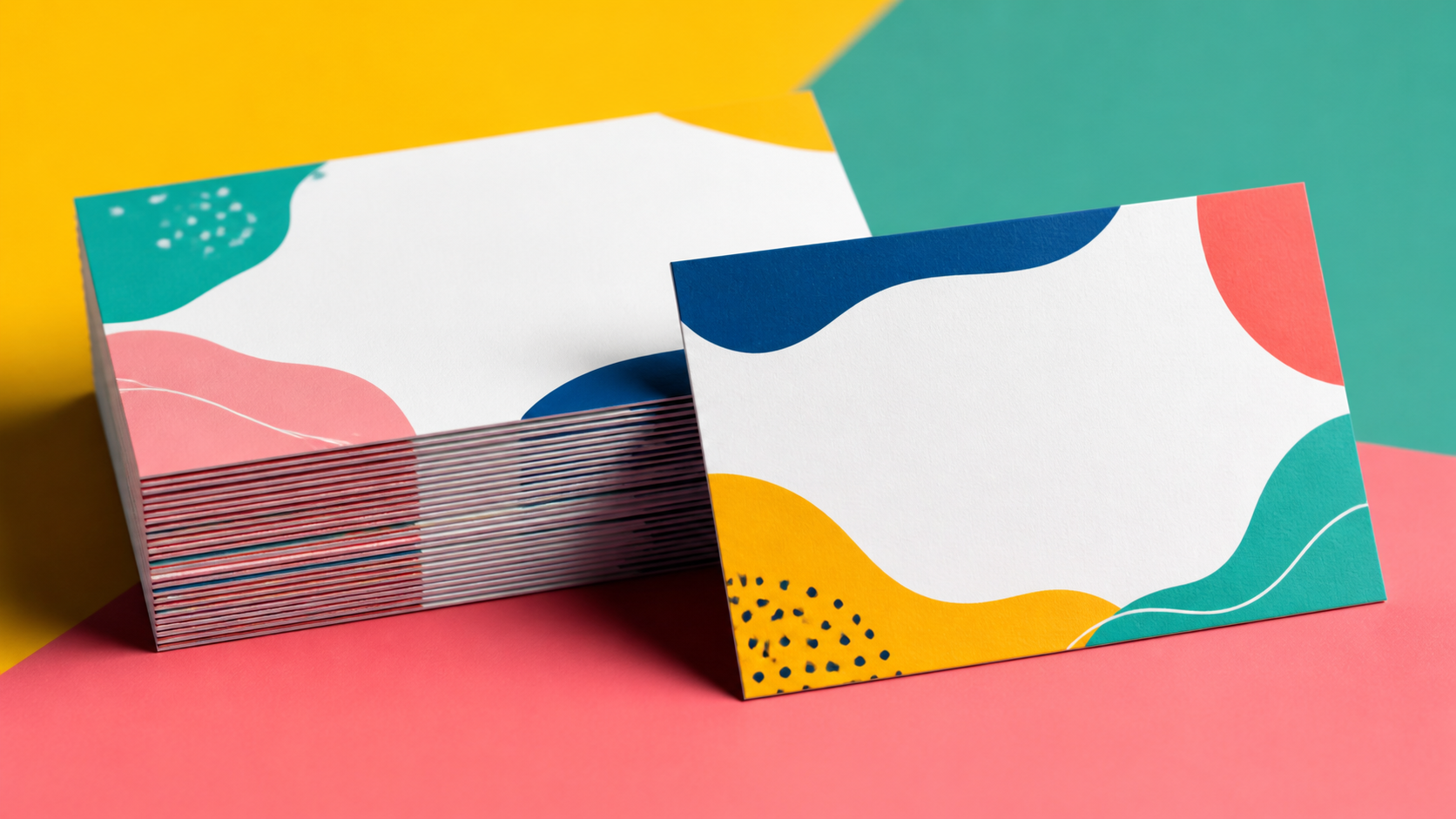 Buntes Beispiel für einen kreativen Kartenstapel