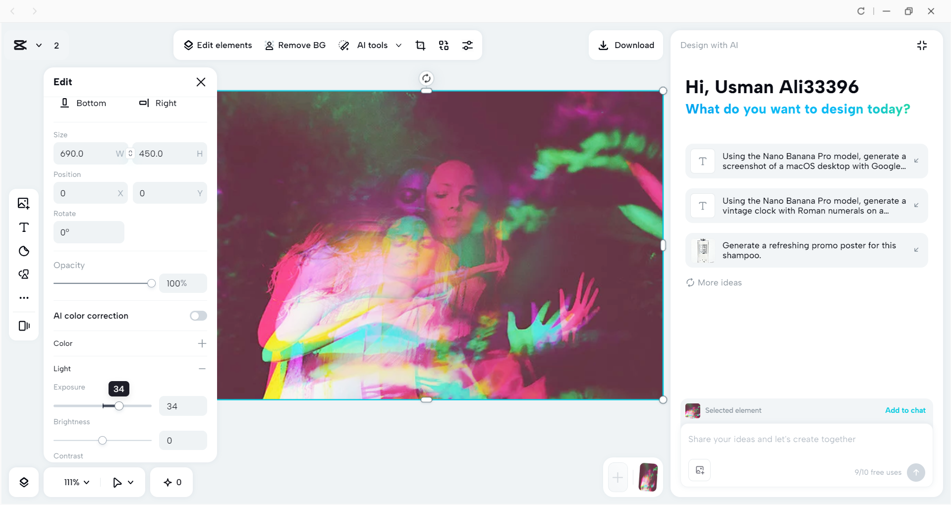 Interface of the CapCut desktop video editor - another tool to add chromatic aberration to images