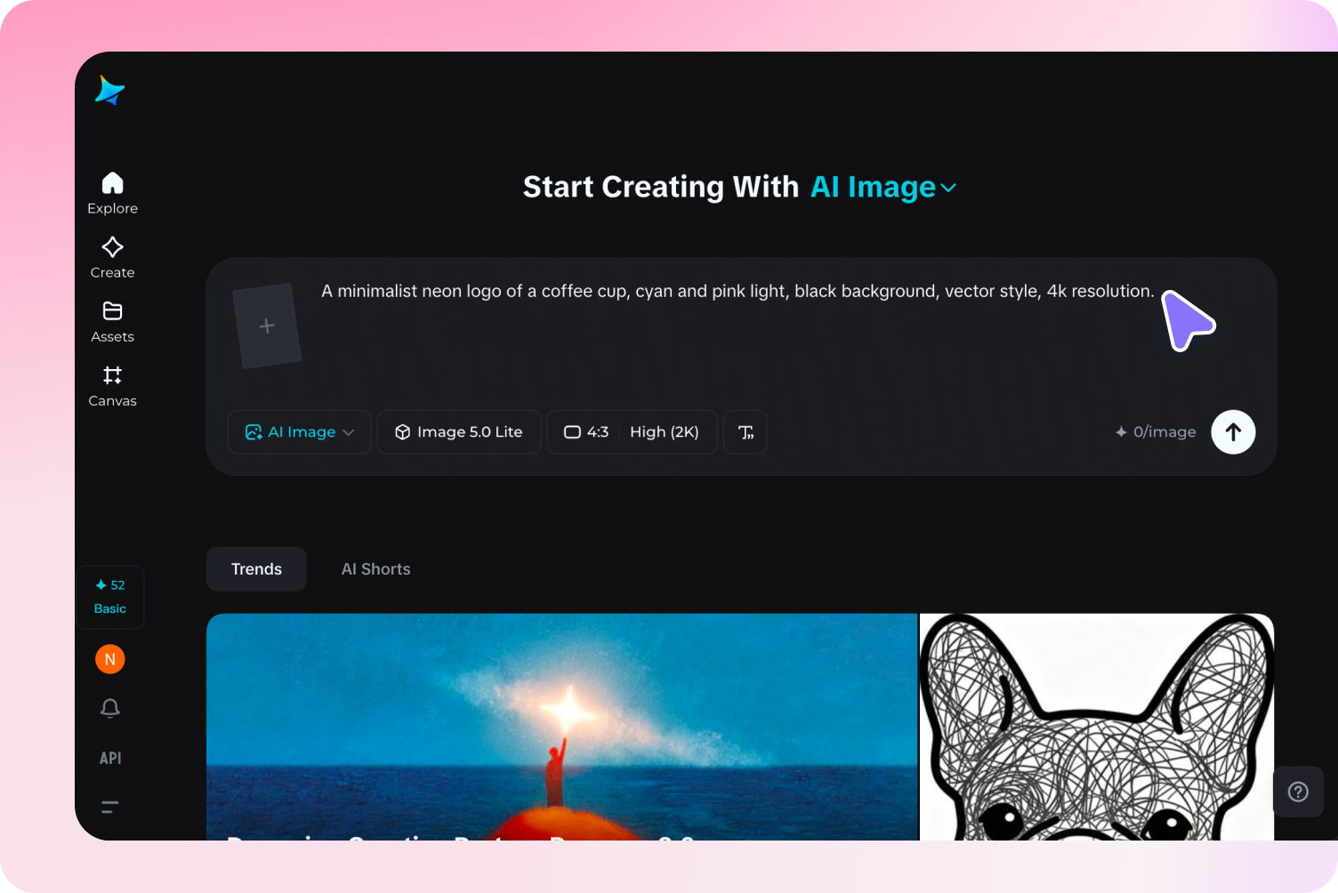 Write prompt for neon logo maker