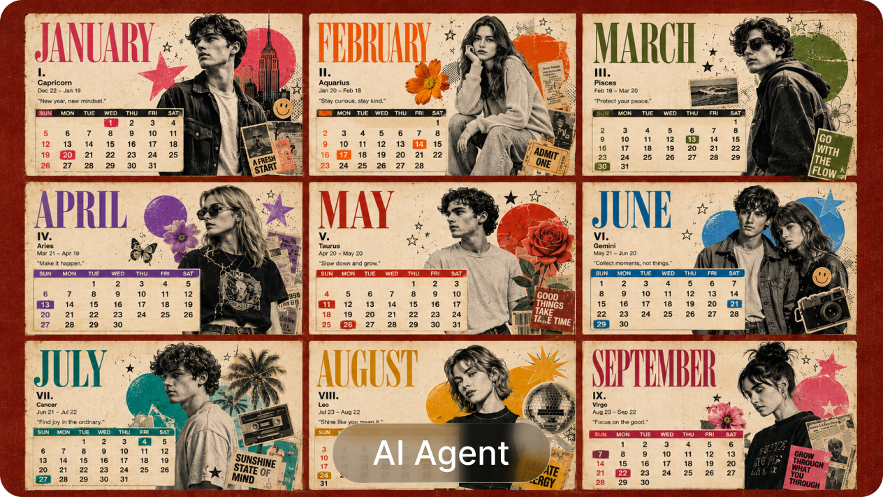 สร้างทั้งสิบสองเดือนในครั้งเดียวกับตัวแทน AI