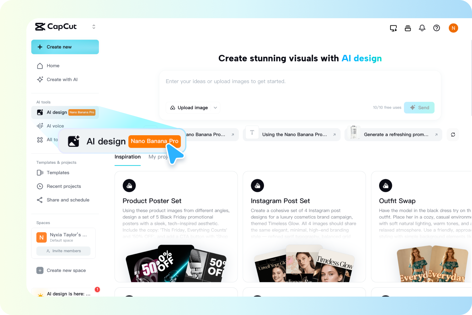 Open CapCut AI Design